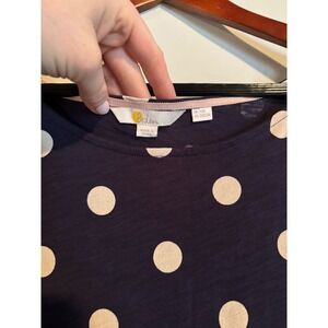 Boden Polka Dot Shift Dress Cotton Jersey Plus Size 20W Navy Classic Pockets